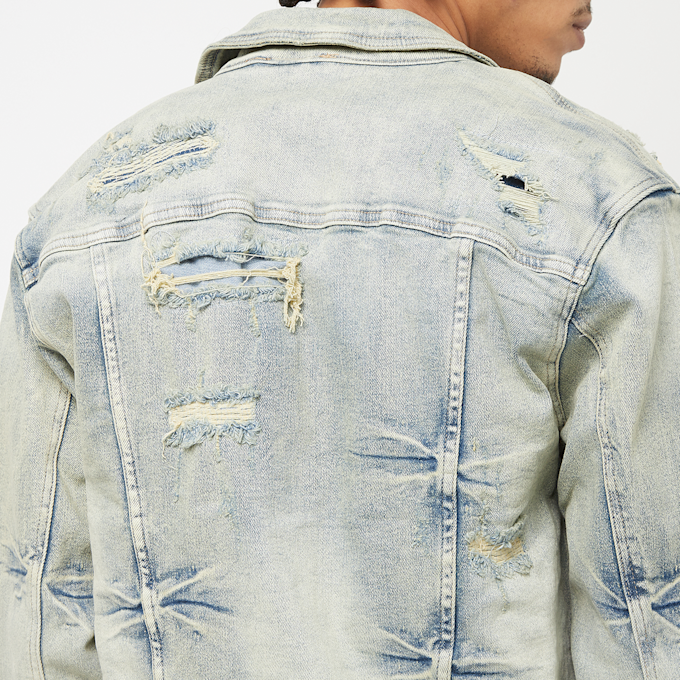 Smoke Rise Wave Effect Jacket Blau 30419 4