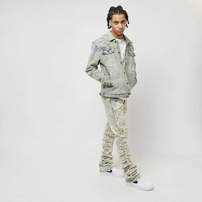 Smoke Rise Wave Effect Jacket Blau 30419 5