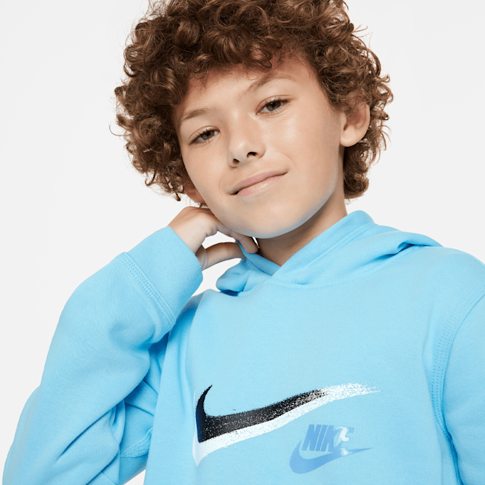 Nike Sportswear Big Kids' (Boys') Fleece Pullover Graphic Hoodie Blau 30811 3