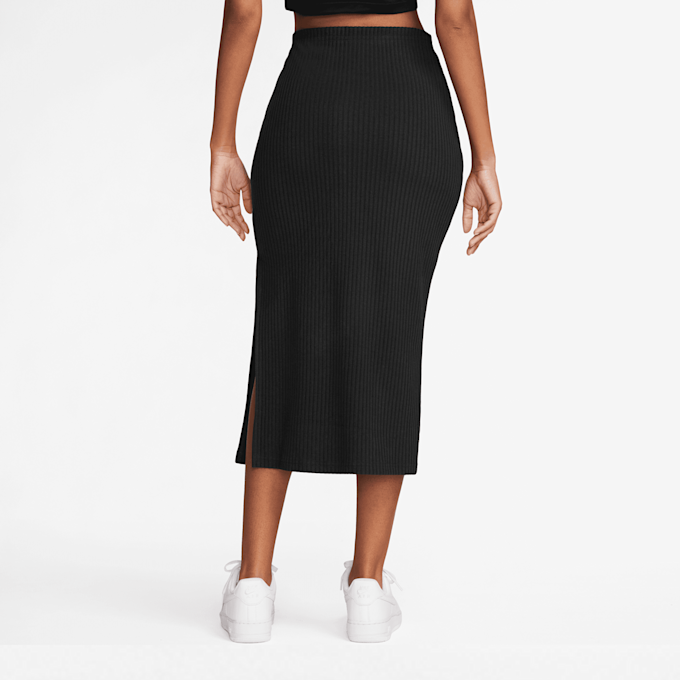 Nike   Sportswear Chill Knit Rib Mid Cut Skirt crna 30954 2