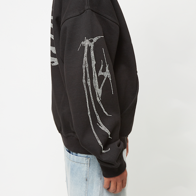 FAVELA Ribcage Rhinestone Frontzip crna 41557 5