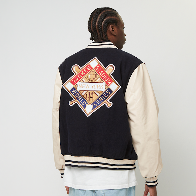 New Era New York Yankees MLB Patch Navy Varsity Jacket blau 45610 2