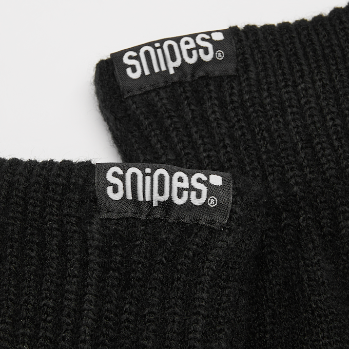 SNIPES Woven Basic Logo Knitted Gloves black czarny 40606 3
