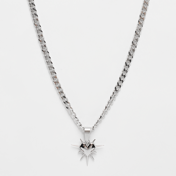 fainz Spike Heart Chain zilver 41434 1
