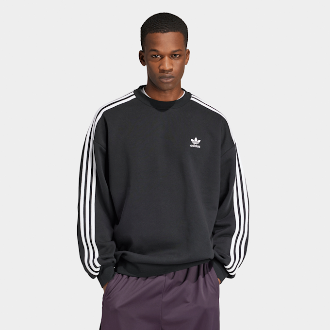 adidas Originals Oversized 3-Streifen Crew Sweatshirt schwarz 41972 1
