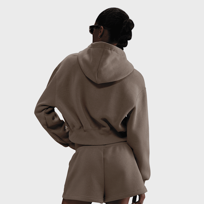 Nike Sportswear Phoenix Fleece Loose Crop Full-Zip Hoodie Marrone 42222 2