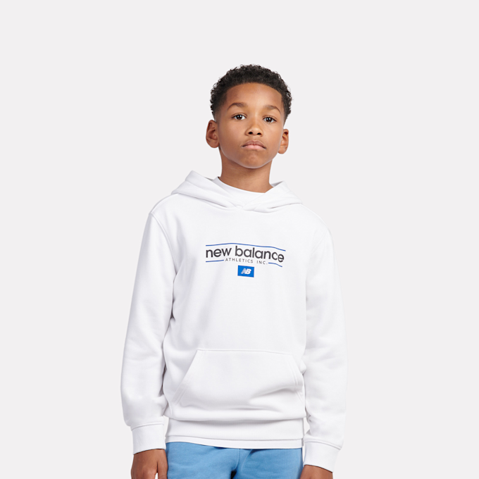 New Balance Linear Athletics Graphic French Terry Hoodie blanc 45262 1