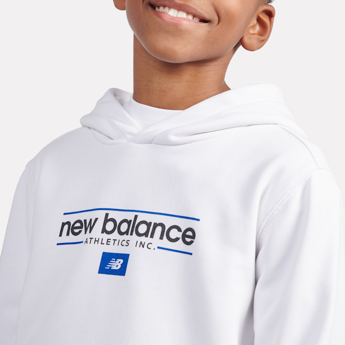New Balance Linear Athletics Graphic French Terry Hoodie blanc 45262 3