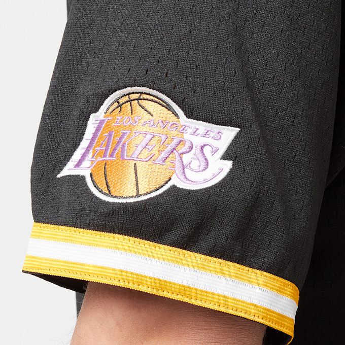 Mitchell & Ness NBA On the Clock Mesh Button Front Vintage Logo LA Lakers noir 44933 5