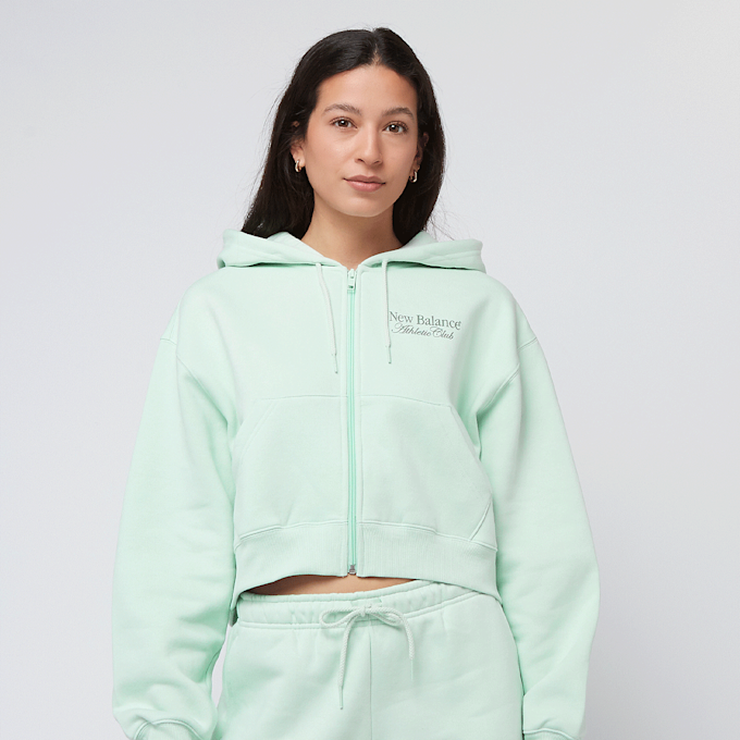 New Balance Waist Length Full Zip Hoodie vert 45390 1
