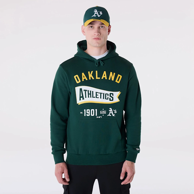 New Era MLB Pennant Graphic Hoodie Oakland Athletics verde 45540 1