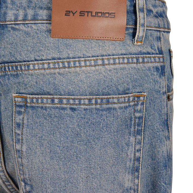 2Y STUDIOS Durga Logo Straight Jeans blau 45841 3