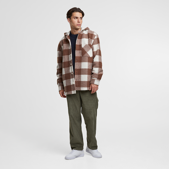 Urban Classics Big Check Jacket With Hood marrone 46417 3