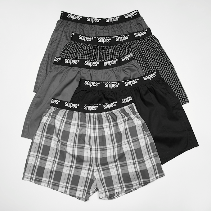 SNIPES 5 PACK - Black Tape  Woven Boxershorts gris 47334 1