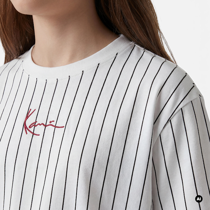 Karl Kani Small Signature Essential Pinstripe Tee Junior weiß 47406 3