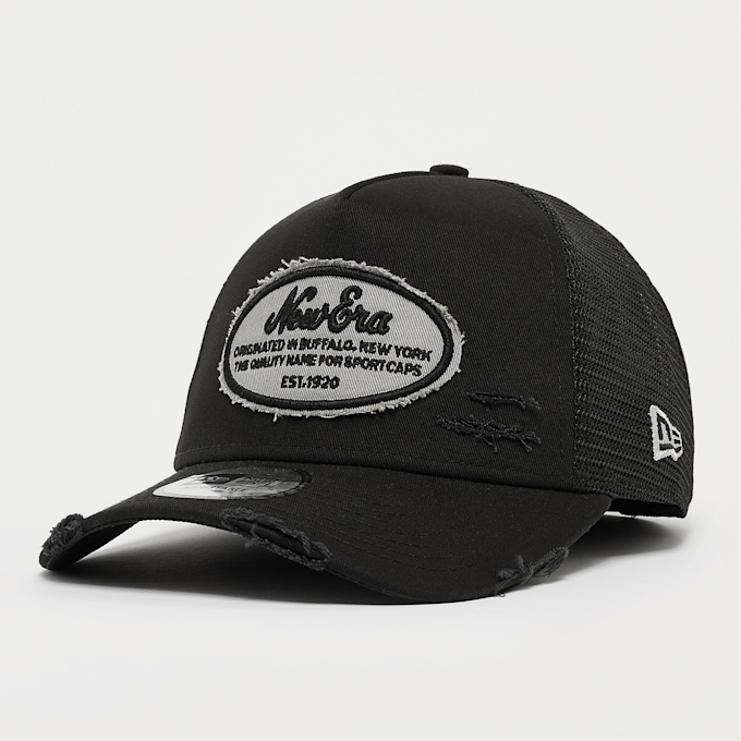 New Era A-Frame Trucker Oval Distress Patch New Era Schwarz 47647 1