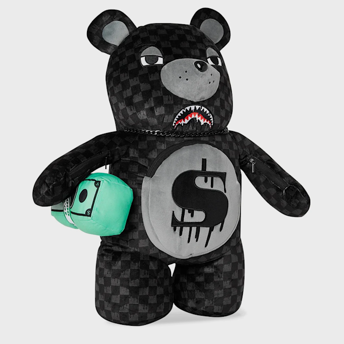SPRAYGROUND Dripping Sharks In Paris Moneybear Teddy Bear grau 47704 4
