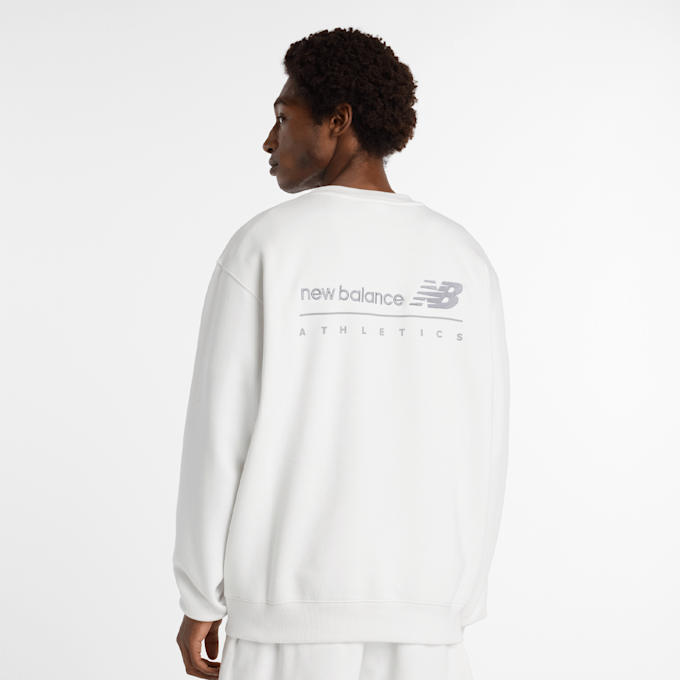 New Balance Linear Graphic Fleece Crew cinzento 47815 2