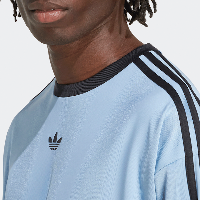 adidas Originals T-shirt Manches Longues en Jersey Jacquard bleu 48008 3