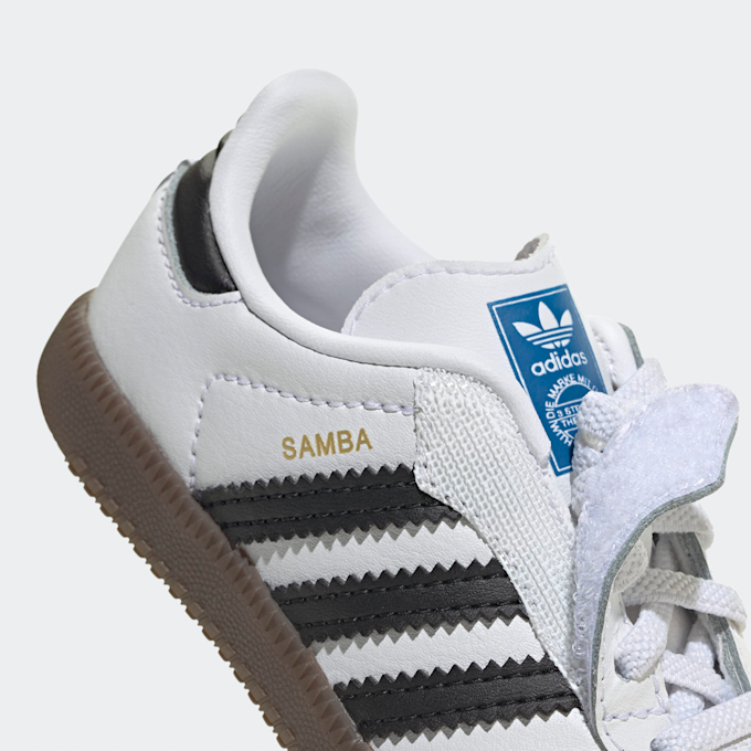 adidas Originals Samba OG Comfort Closure Elastic Lace Crianças Pequena branco 48136 7
