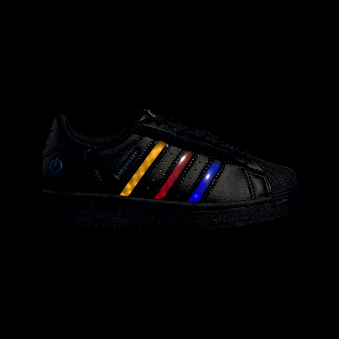 adidas Originals Superstar LED Lights Comfort Closure Elastic Lace Crianças preto 48144 9