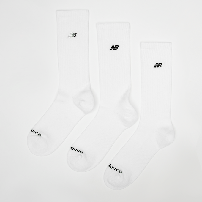 New Balance 3 PACK - NB BLACK PATCH LOGO CREW -  white blanc 48238 1