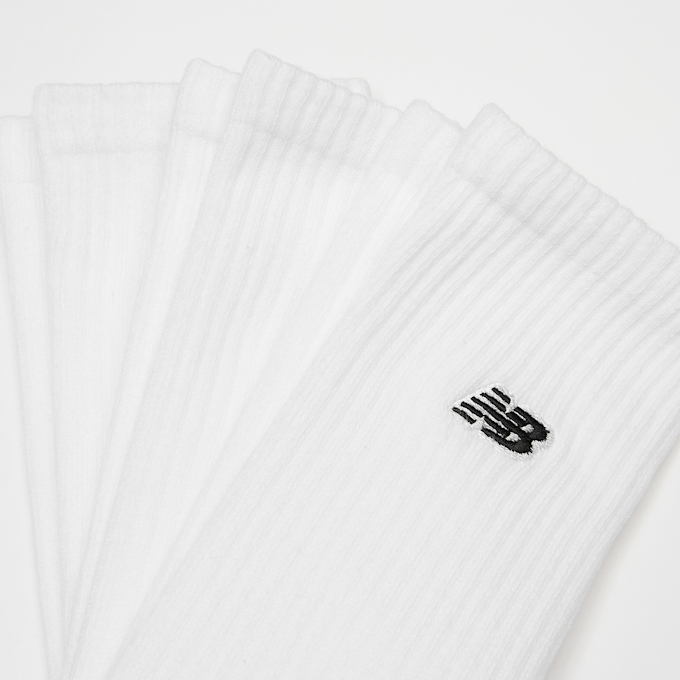 New Balance 3 PACK - NB BLACK PATCH LOGO CREW -  white branco 48238 2