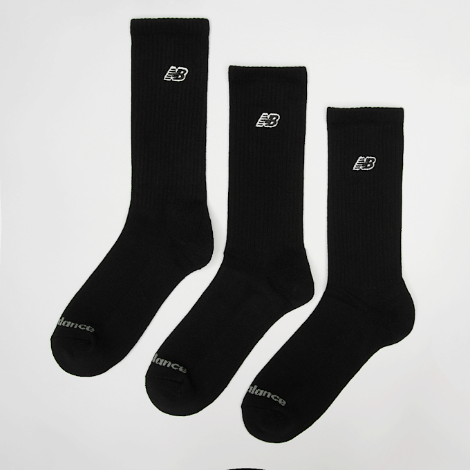 New Balance 3 PACK - NB BLACK PATCH LOGO CREW -  white preto 48234 1