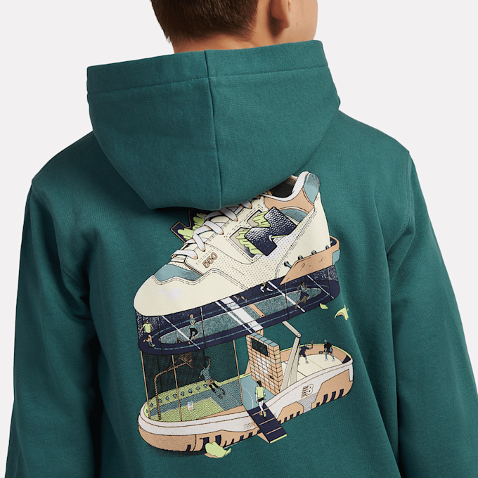 New Balance Fitness Centre Illustrated Full Zip Hoodie verde 49037 4