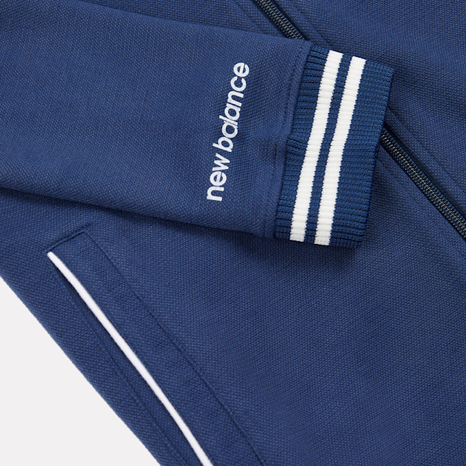 New Balance Double Knit Full Zip Funnel Top bleu 49038 4