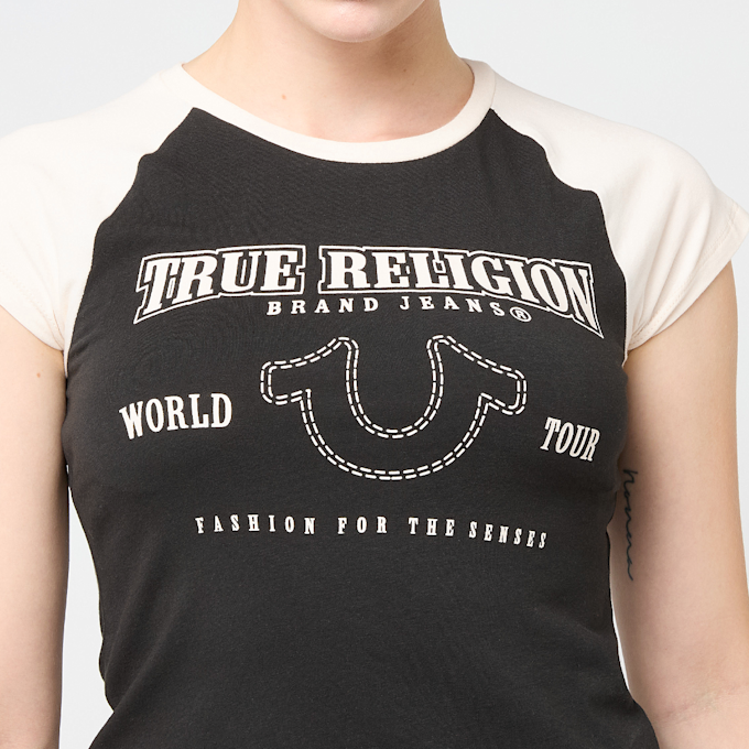 True Religion Raglan Baby Tee nero 49277 3