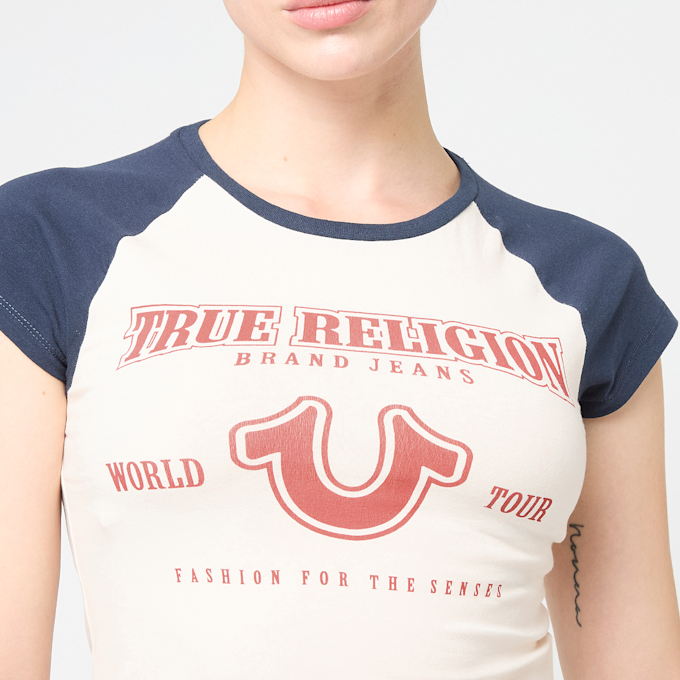True Religion Raglan Baby Tee beż 49276 3