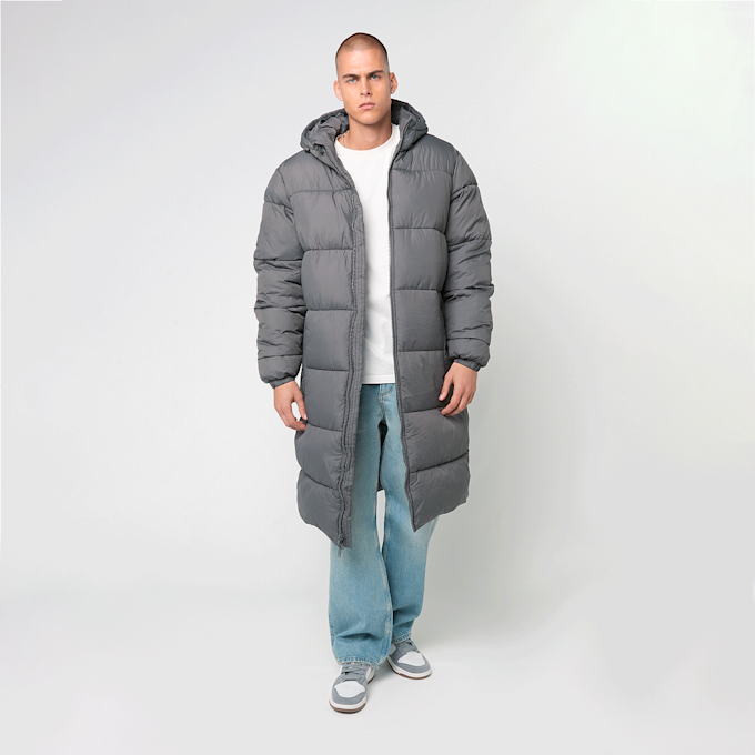 Urban Classics Long Puffer Coat cinzento 49399 5