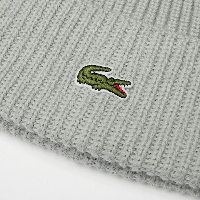 Lacoste Logo Beanie grijs 49717 3