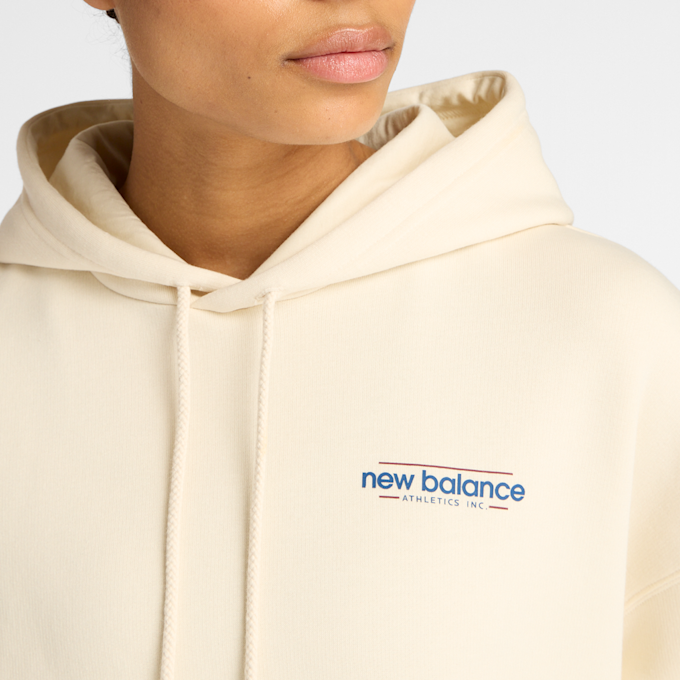 New Balance Reimagined Fleece Oversized Hoodie bež 49849 3
