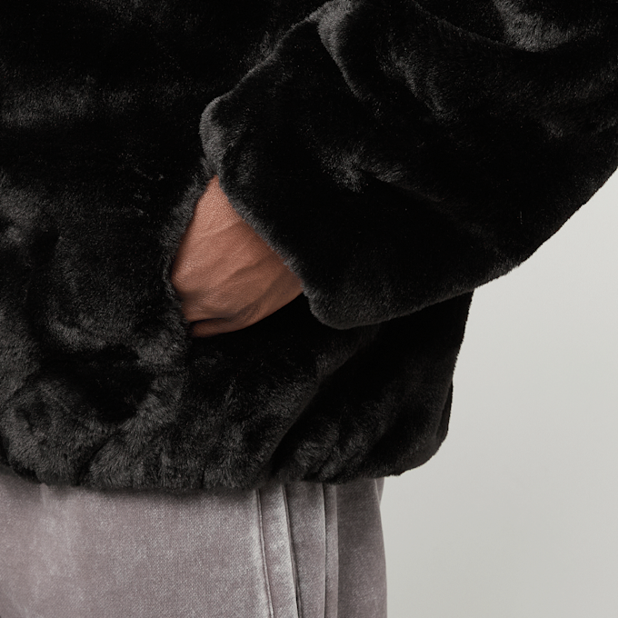 Urban Classics Full Zip Faux Fur Hoodie noir 61361 3
