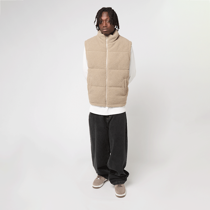 Urban Classics Basic Teddy Puffer Vest bež 61358 4