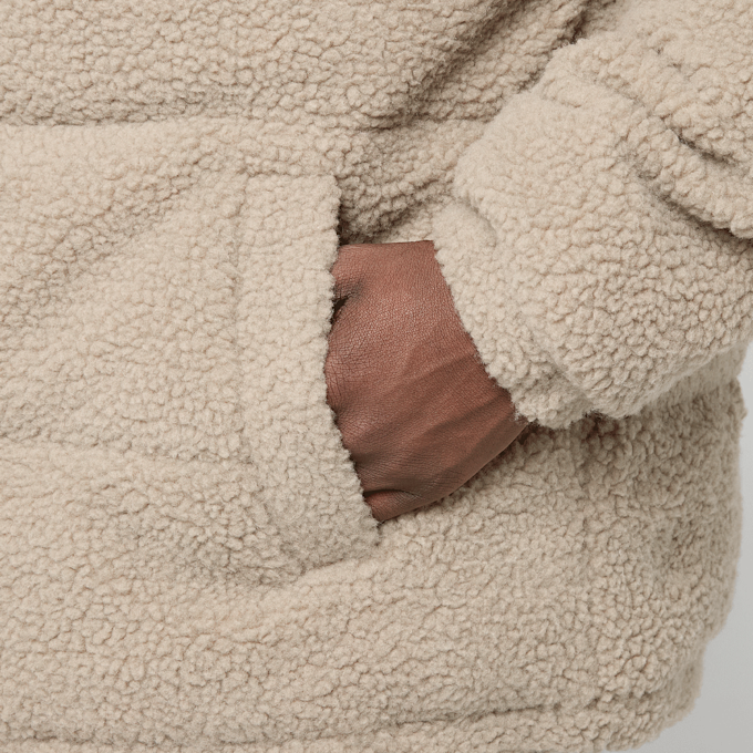 Urban Classics Fabric Mix Teddy Puffer Jacket beige 61360 3