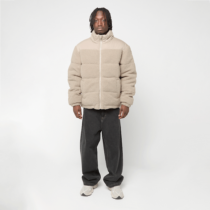 Urban Classics Fabric Mix Teddy Puffer Jacket bege 61360 4