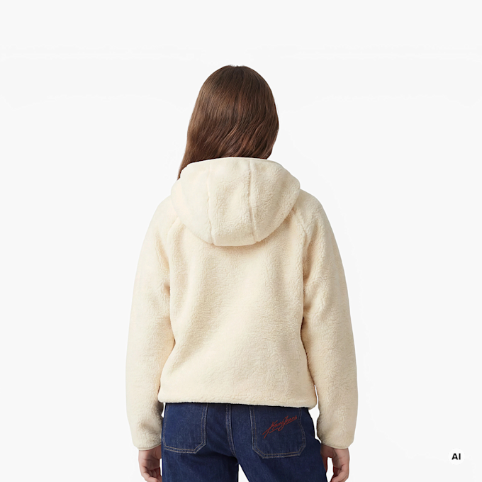 Karl Kani Signature Rubber Patch Teddy Zip Hoodie beige 61419 2