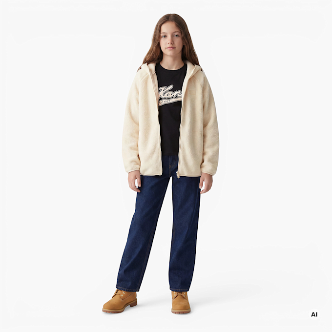 Karl Kani Signature Rubber Patch Teddy Zip Hoodie beige 61419 4