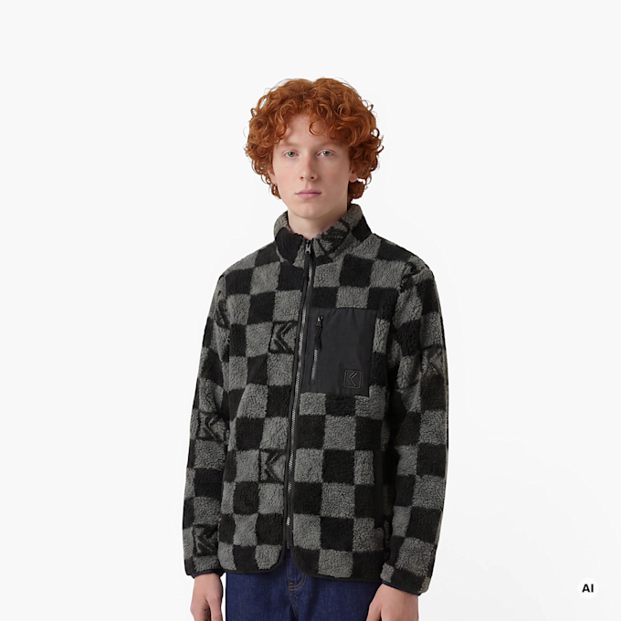 Karl Kani Og Teddy Zip Jacket Junior schwarz 61420 1