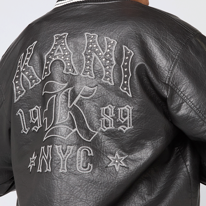 Karl Kani Kani Western Pu Leather College Jacket preto 61448 5