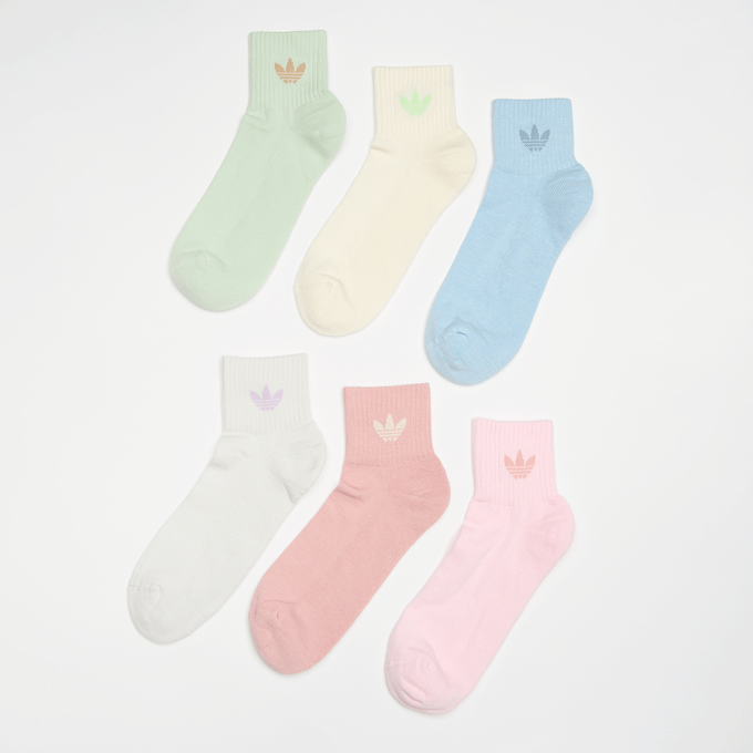 adidas Originals 6 PACK - 1/4 SOCKS  wonder mauve/linen green/grey one multicolore 84507 1