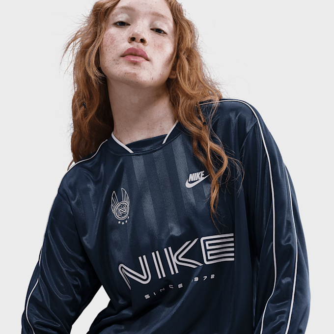 Nike   Sportswear Long-Sleeve Jersey Top bleu 91786 4