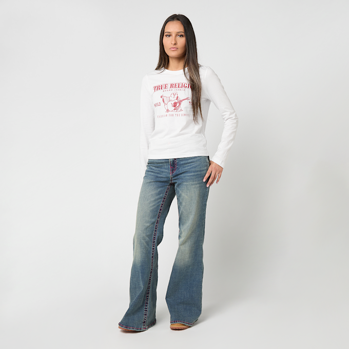 True Religion Long Sleeve Tee Slim Fit blanco 92535 4
