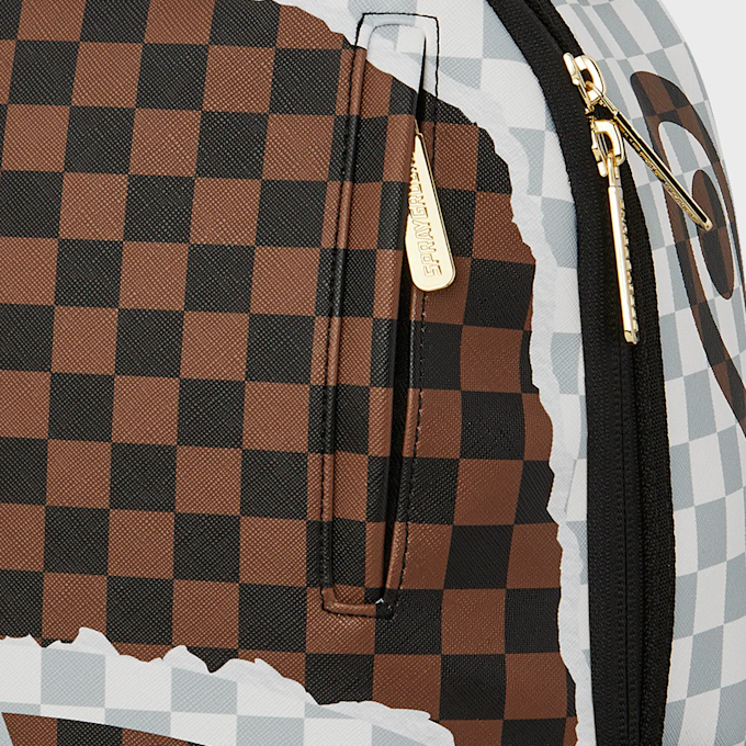 SPRAYGROUND Cream and Brown Tear Check Backpack castanho 92721 5