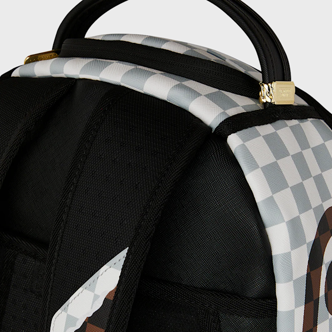 SPRAYGROUND Cream and Brown Tear Check Backpack bruin 92721 6