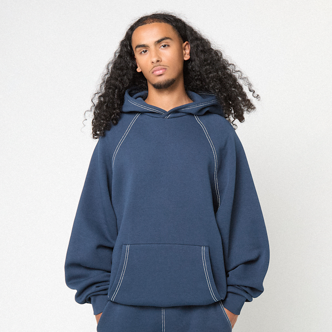 125mm x SNIPES Small Logo Essential Oversized Hoodie bleu 92762 2