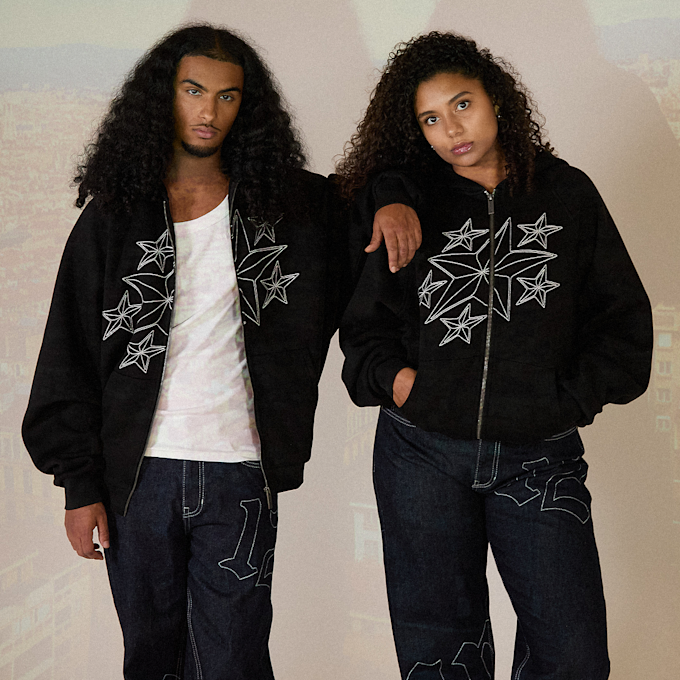 125mm x SNIPES Oversized Raglan Zip Hoodie 125mm x SNIPES crna 92769 1